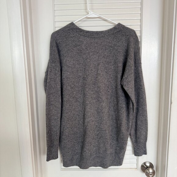 Madewell Oversized Grey Merino Wool Button-up Cardigan - Picture 2 of 7